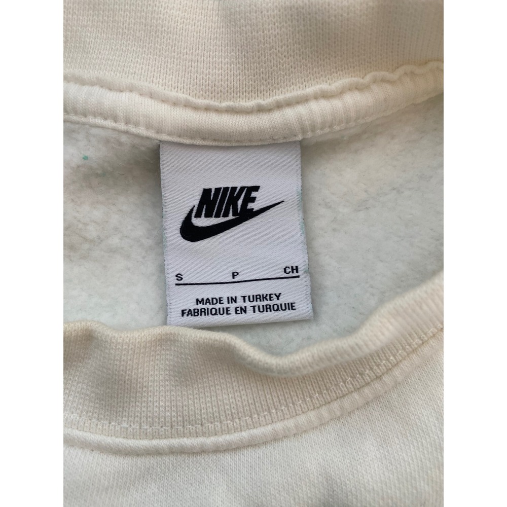 Nike Women's Small Green White Colorblock Cropped Sweatshirt Retro Sporty Y2K - Picture 7 of 8
